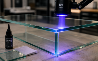 Le collage UV du verre : une technique invisible pour des réalisations sur mesure