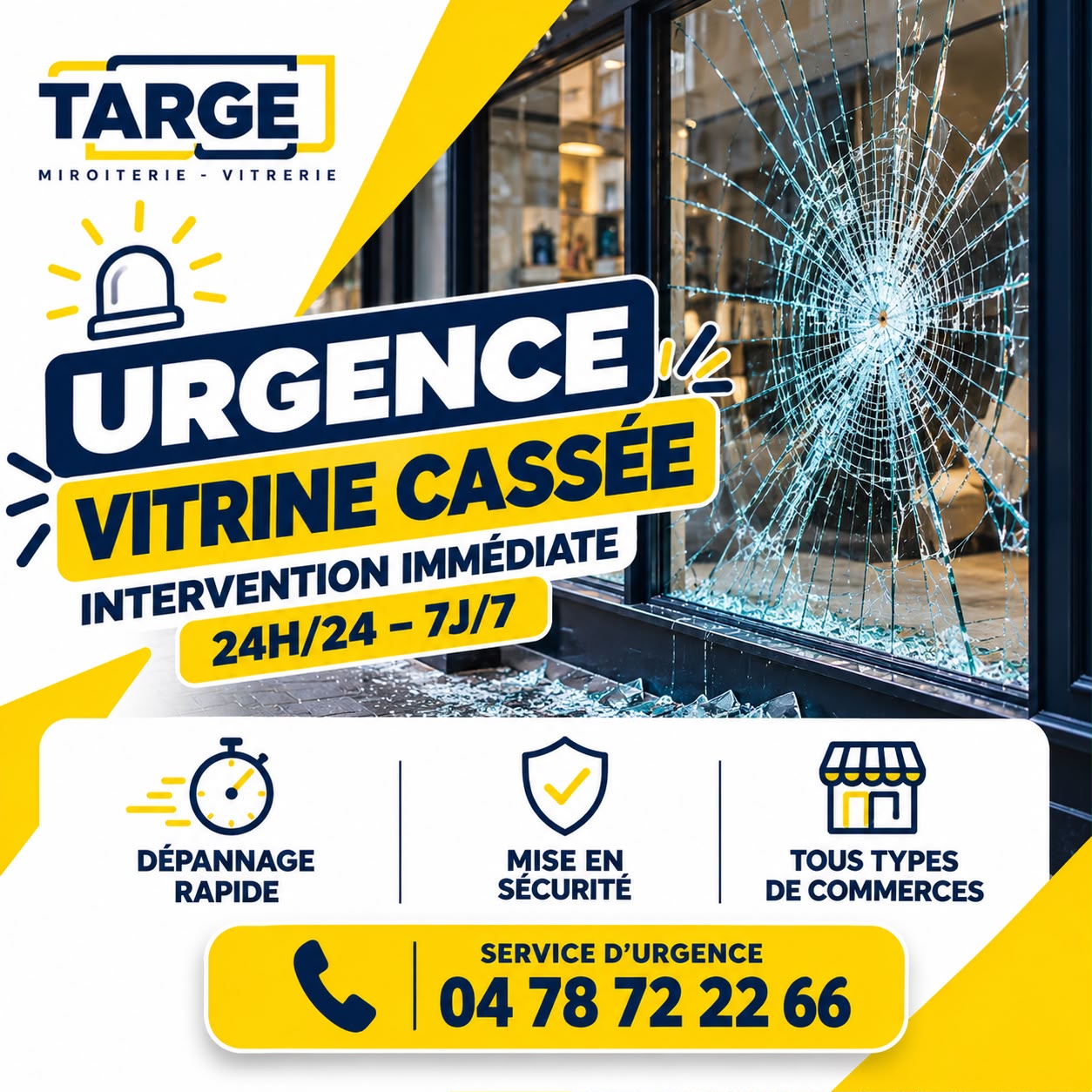 urgence vitre cassée